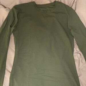 Figs Women's Ribbed Long Sleeve Underscrub in Dark Green